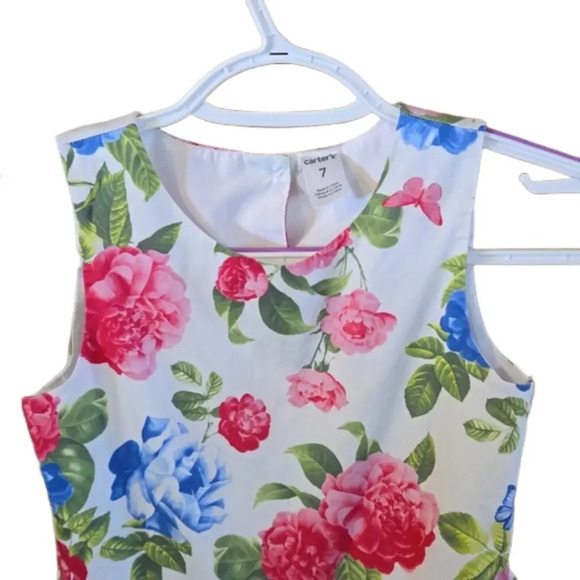 Carter's Girl's Size 7 Floral Print Dress w/ Built in Slip - Picture 3 of 12